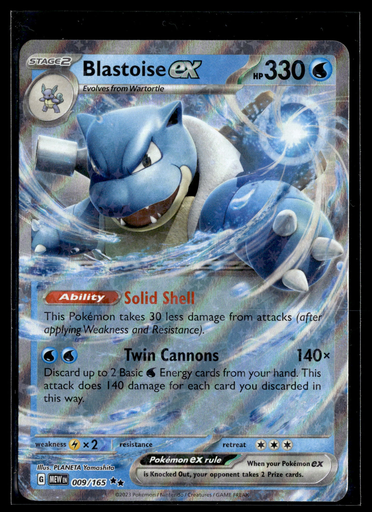 Pokemon tcg SV: Scarlet & Violet 151 #009/165 Blastoise ex