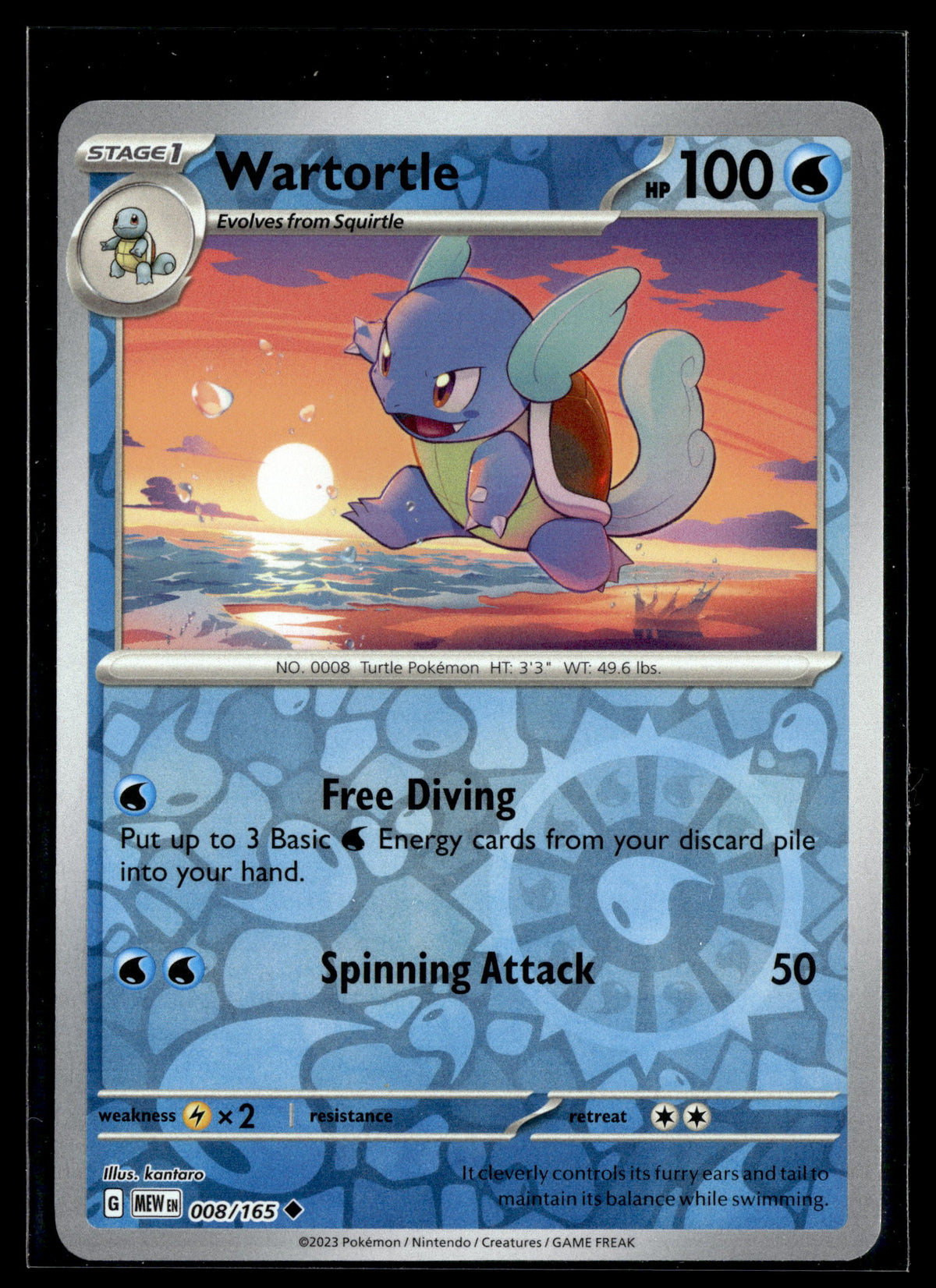 Pokemon tcg SV: Scarlet & Violet 151 #008/165 Wartortle