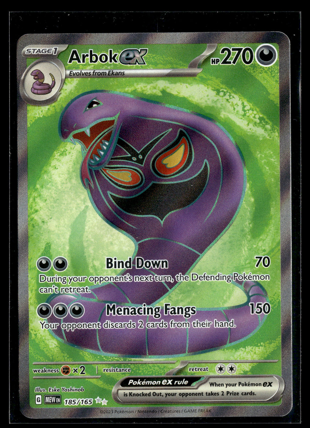 Pokemon tcg SV: Scarlet & Violet 151 #185/165 Arbok ex