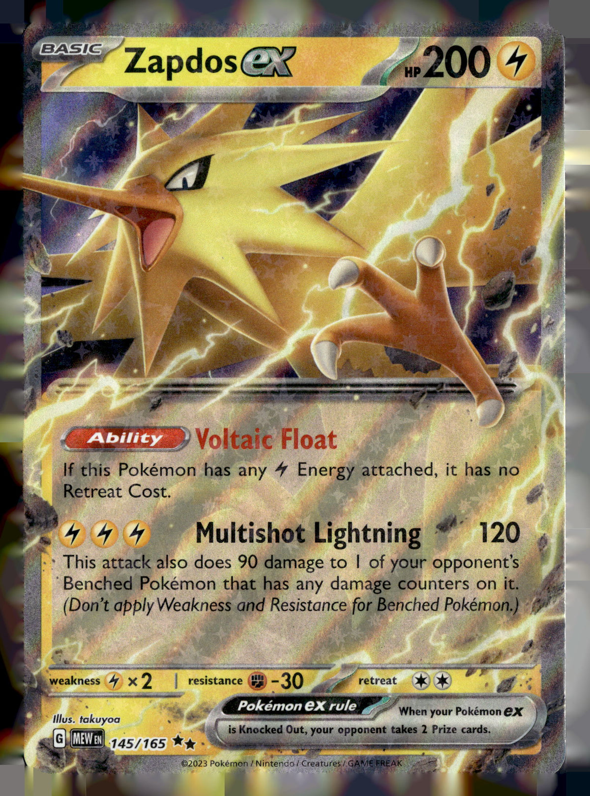 Pokemon tcg SV: Scarlet & Violet 151 #145/165 Zapdos ex
