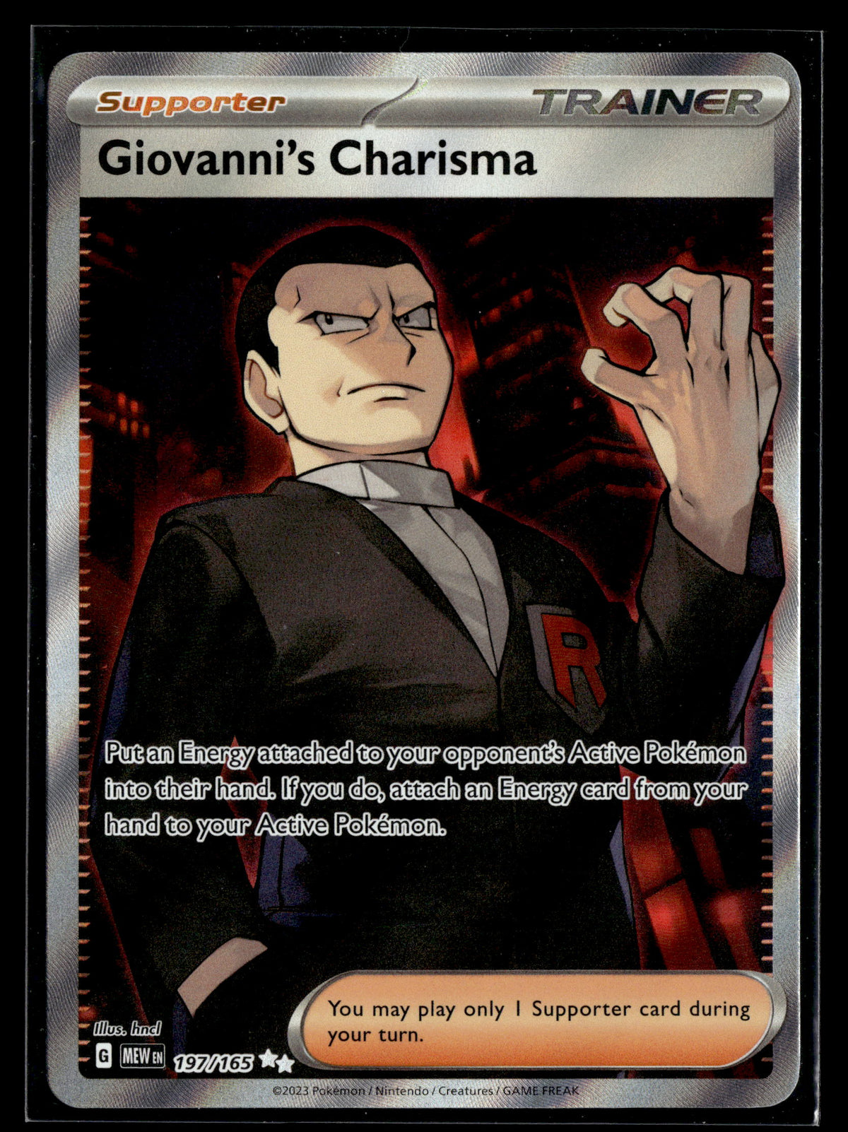 Pokemon tcg SV: Scarlet & Violet 151 #197/165 Giovanni's Charisma