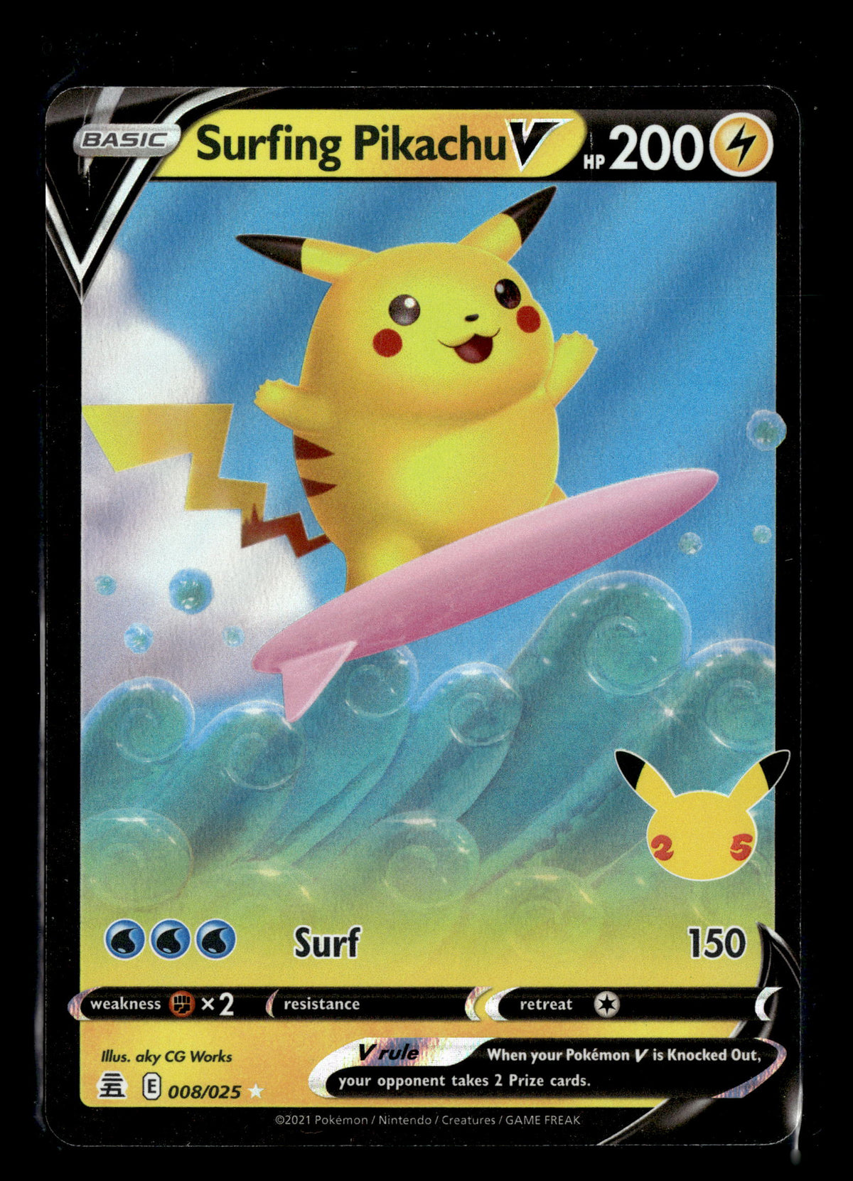 Pokemon tcg Celebrations: Classic Collection #008/025 Surfing Pikachu V