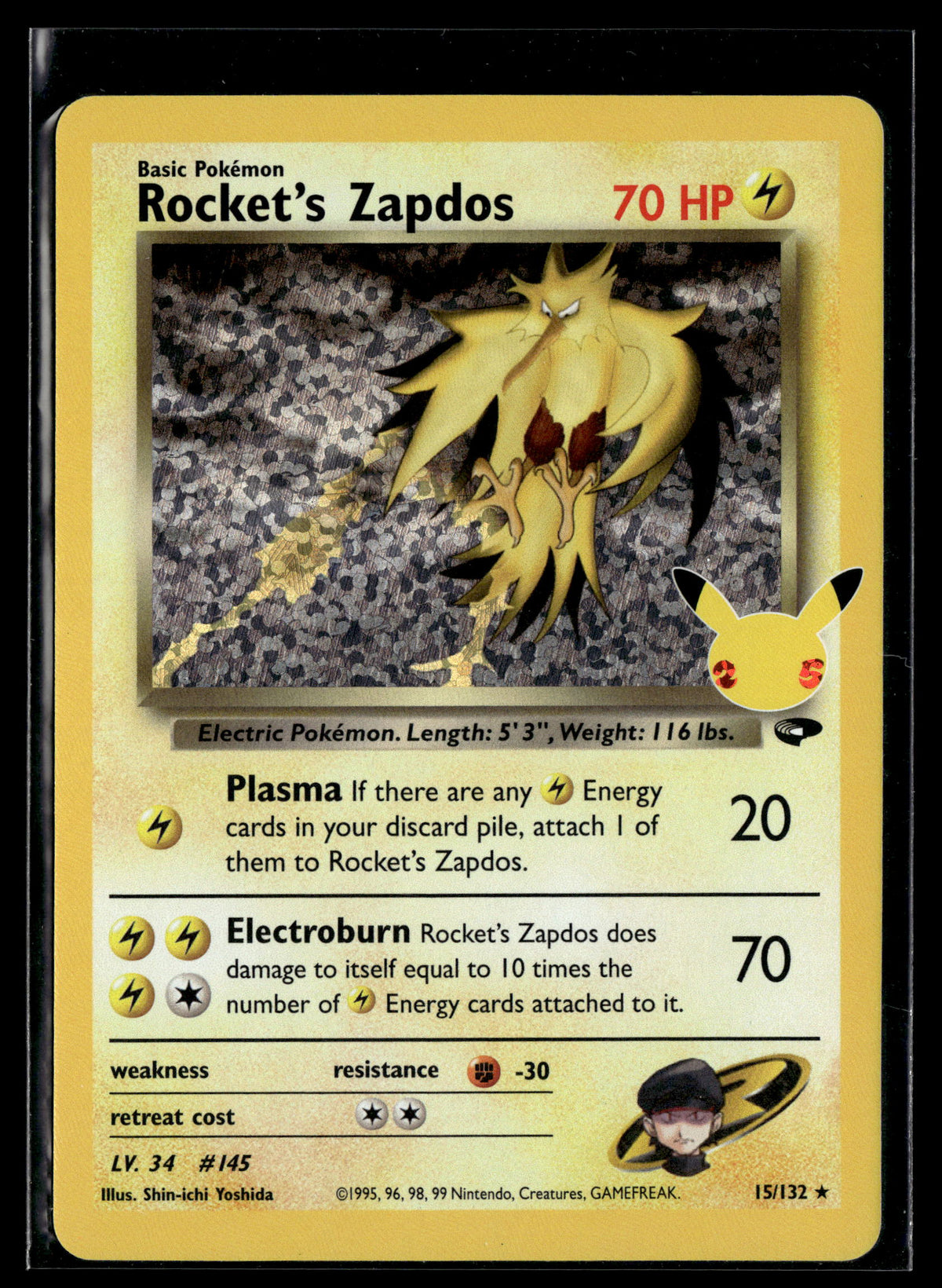 Pokemon tcg Celebrations: Classic Collection #15/132 Rocket's Zapdos