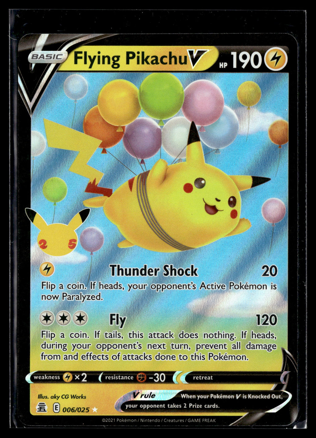 Pokemon tcg Celebrations #006/025 Flying Pikachu V