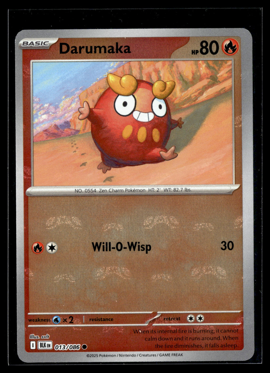 Pokemon tcg SV: Black Bolt #013/086 Darumaka (Master Ball Pattern)