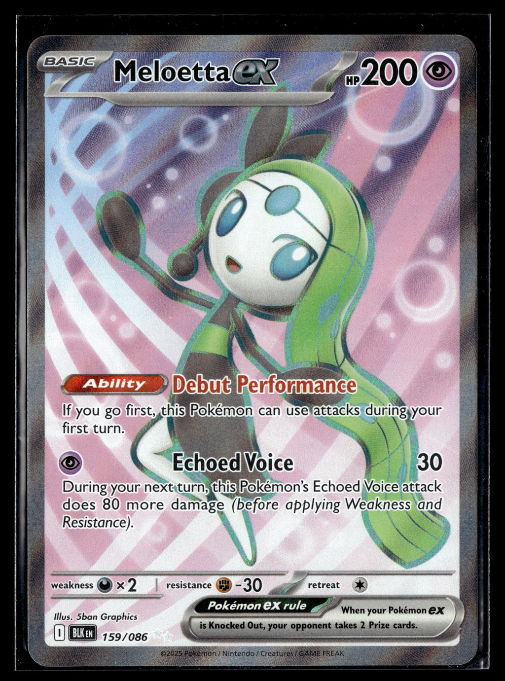 Pokemon tcg SV: Black Bolt #159/086 Meloetta ex