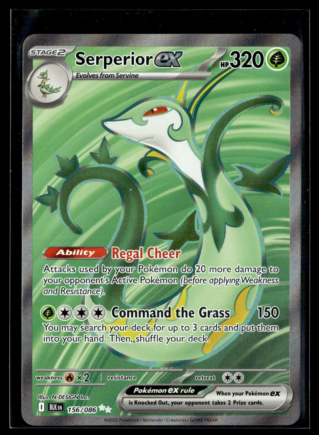 Pokemon tcg SV: Black Bolt #156/086 Serperior ex