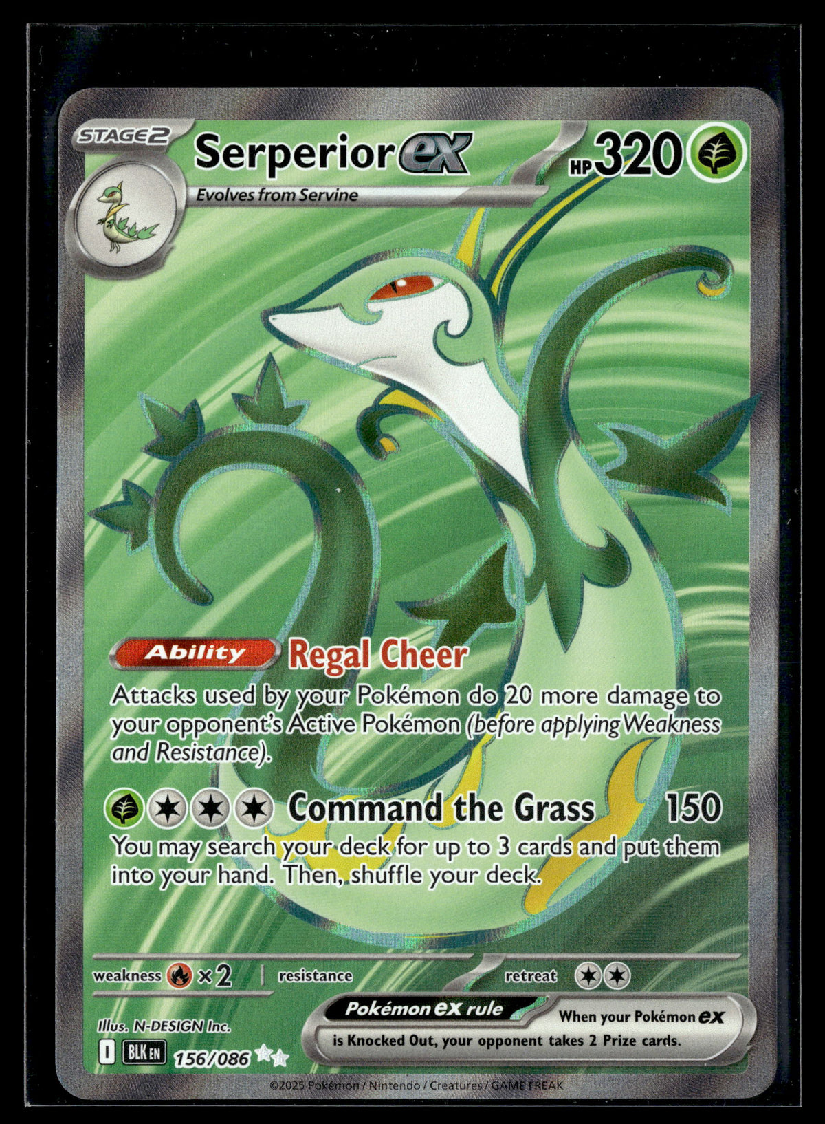 Pokemon tcg SV: Black Bolt #156/086 Serperior ex