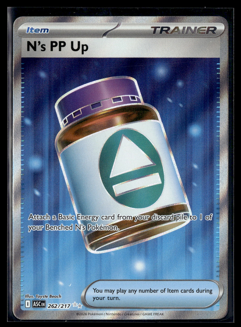 Pokemon tcg ME: Ascended Heroes #262/217 N's PP Up