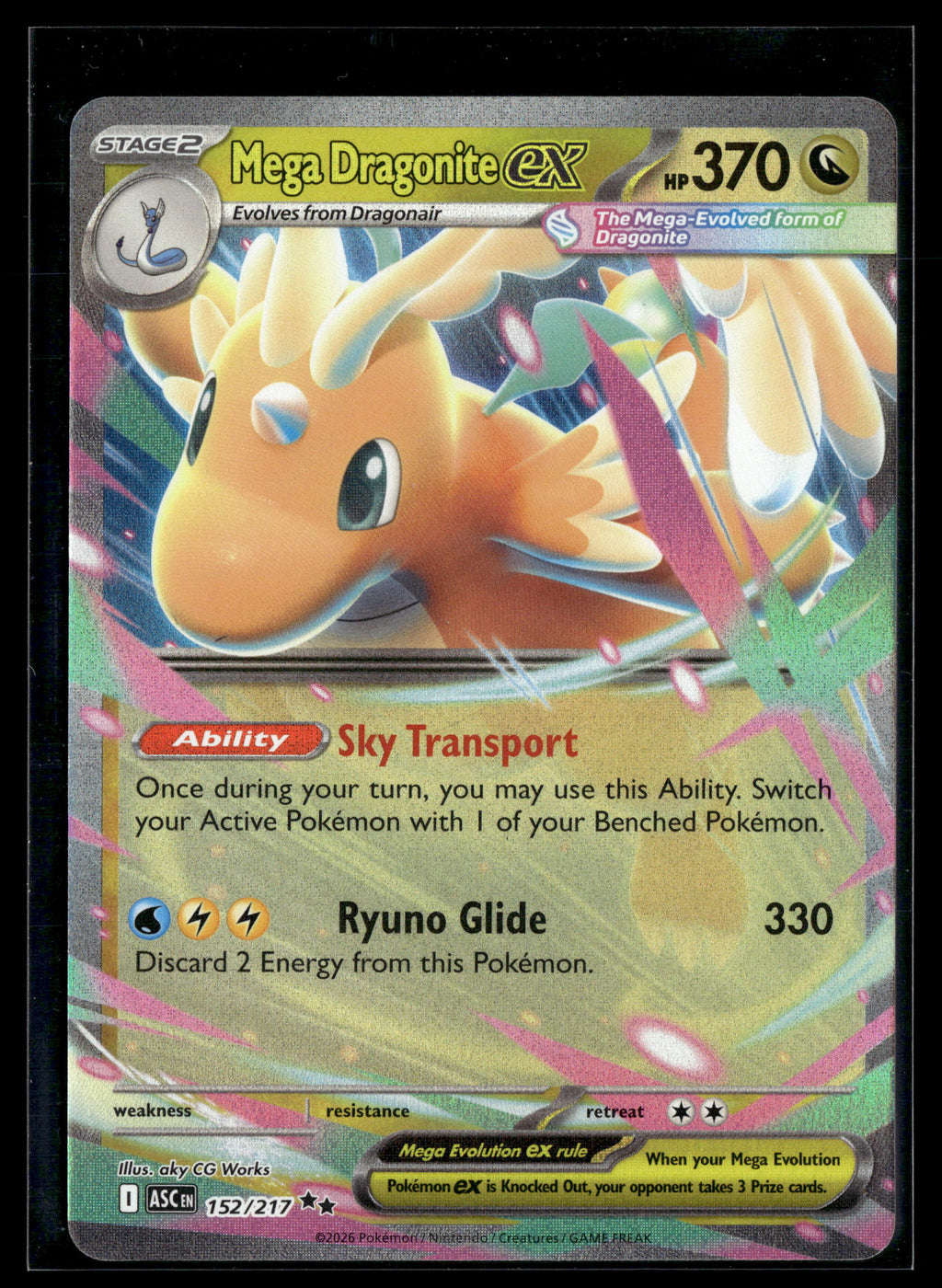 Pokemon tcg ME: Ascended Heroes #152/217 Mega Dragonite ex