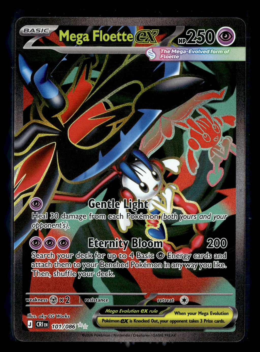 Pokemon tcg ME04: Chaos Rising #101/086 Mega Floette ex
