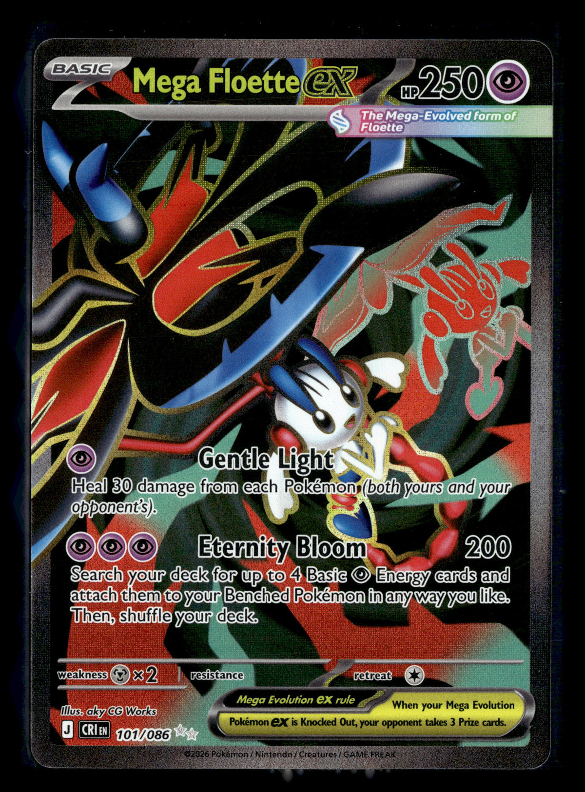 Pokemon tcg ME04: Chaos Rising #101/086 Mega Floette ex