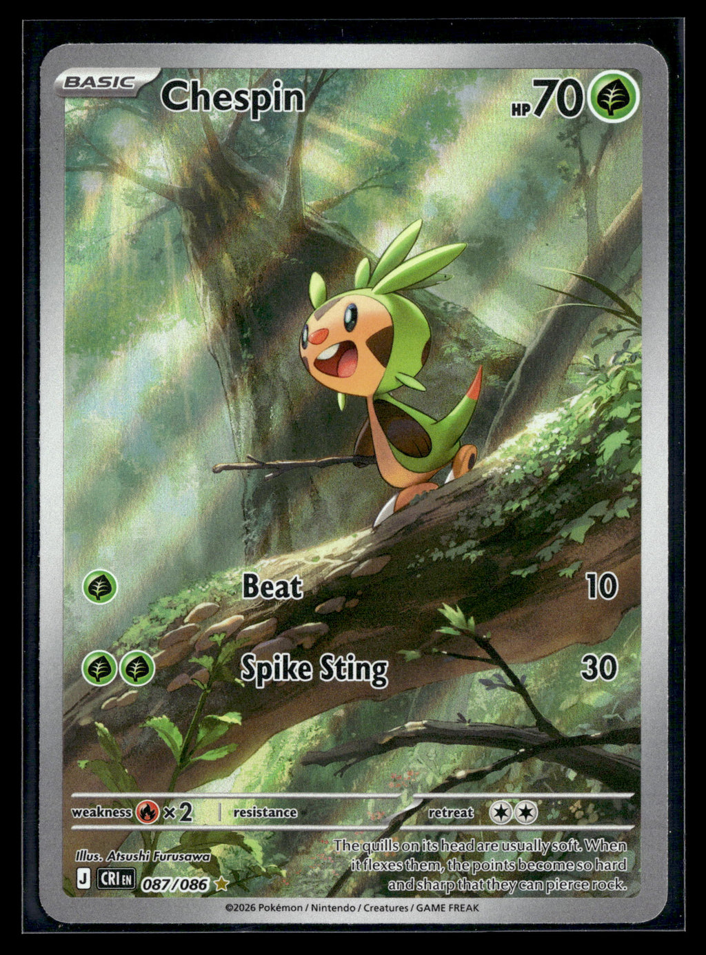 Pokemon tcg ME04: Chaos Rising #087/086 Chespin