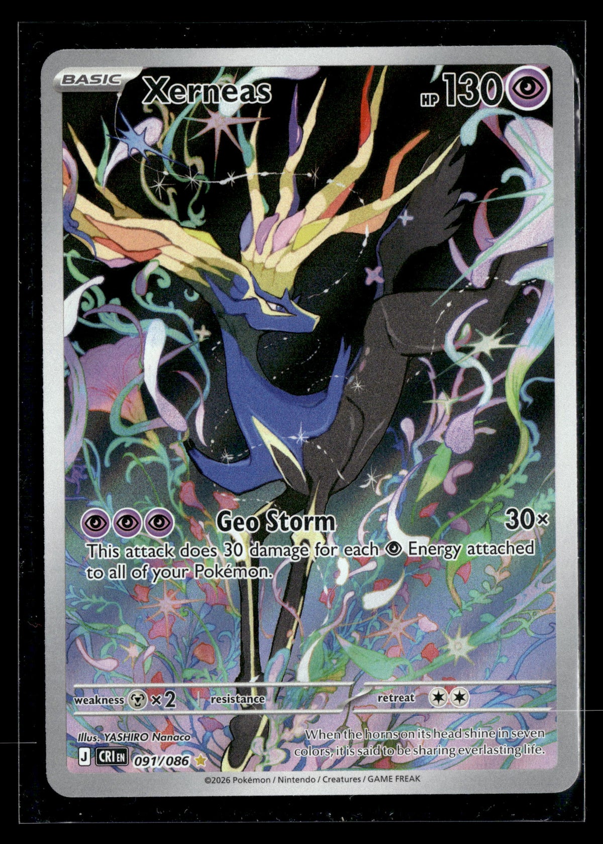 Pokemon tcg ME04: Chaos Rising #091/086 Xerneas