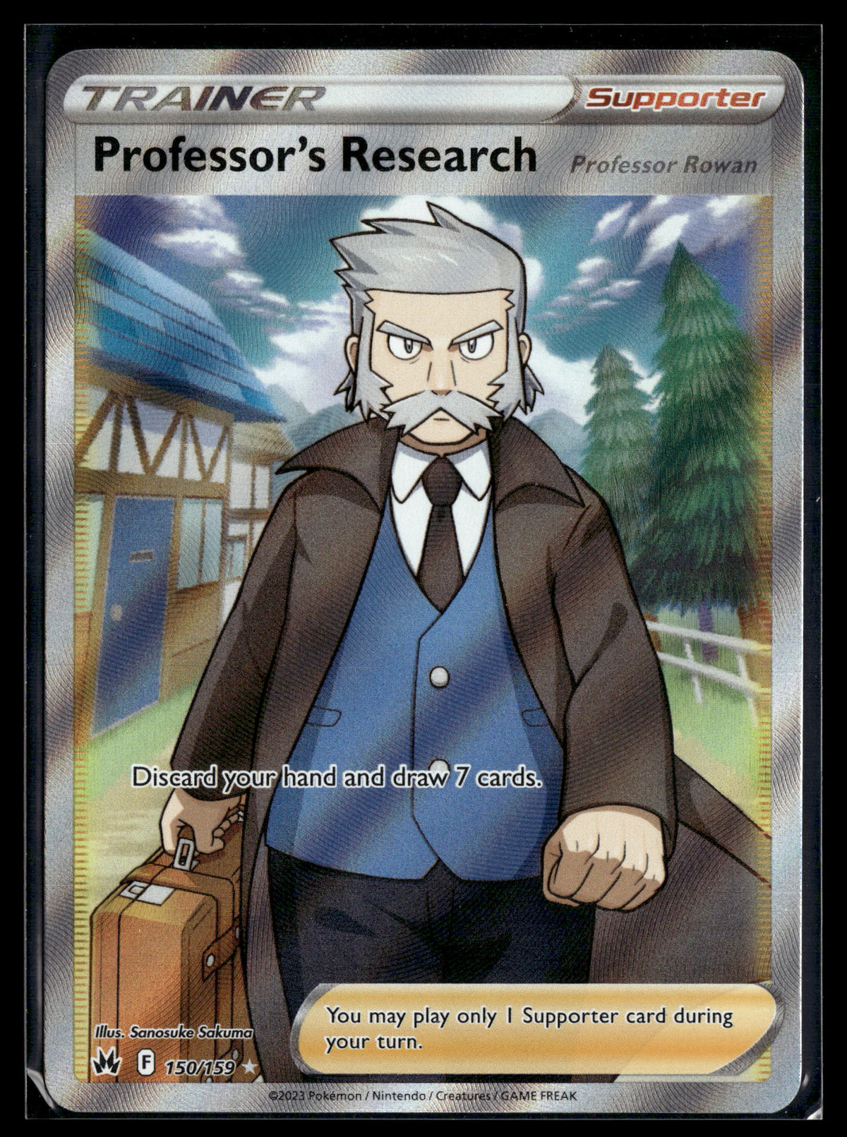 Pokemon tcg SWSH: Crown Zenith #150/159 Professor's Research (Full Art)