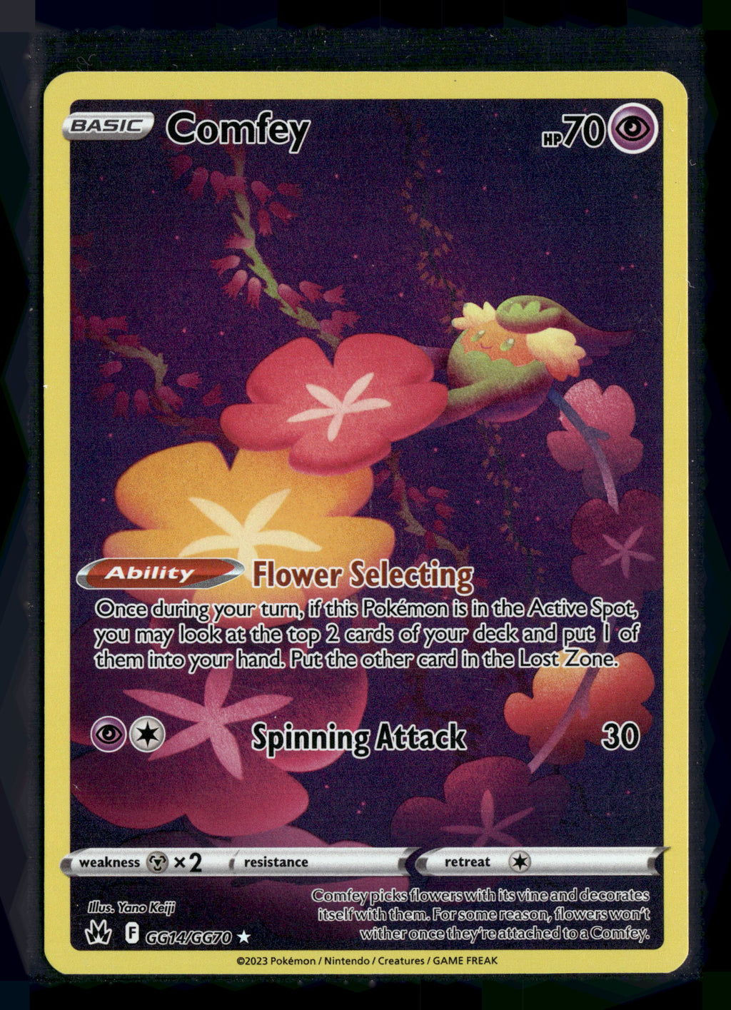 Pokemon tcg SWSH: Crown Zenith: Galarian Gallery #GG14/GG70 Comfey