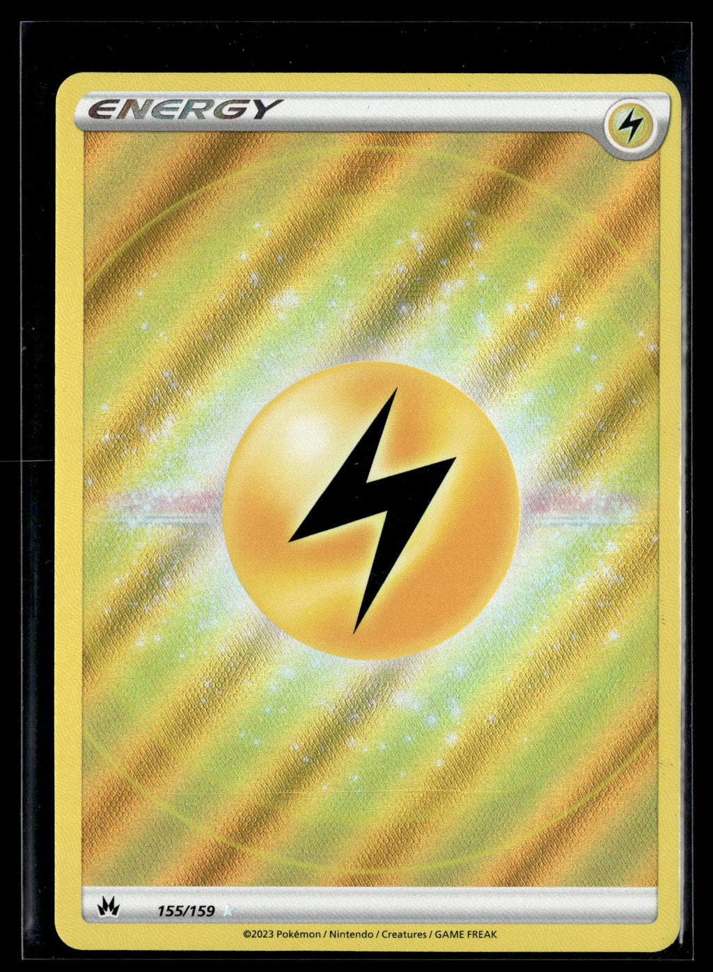 Pokemon tcg SWSH: Crown Zenith #155/159 Lightning Energy (Texture Full Art)