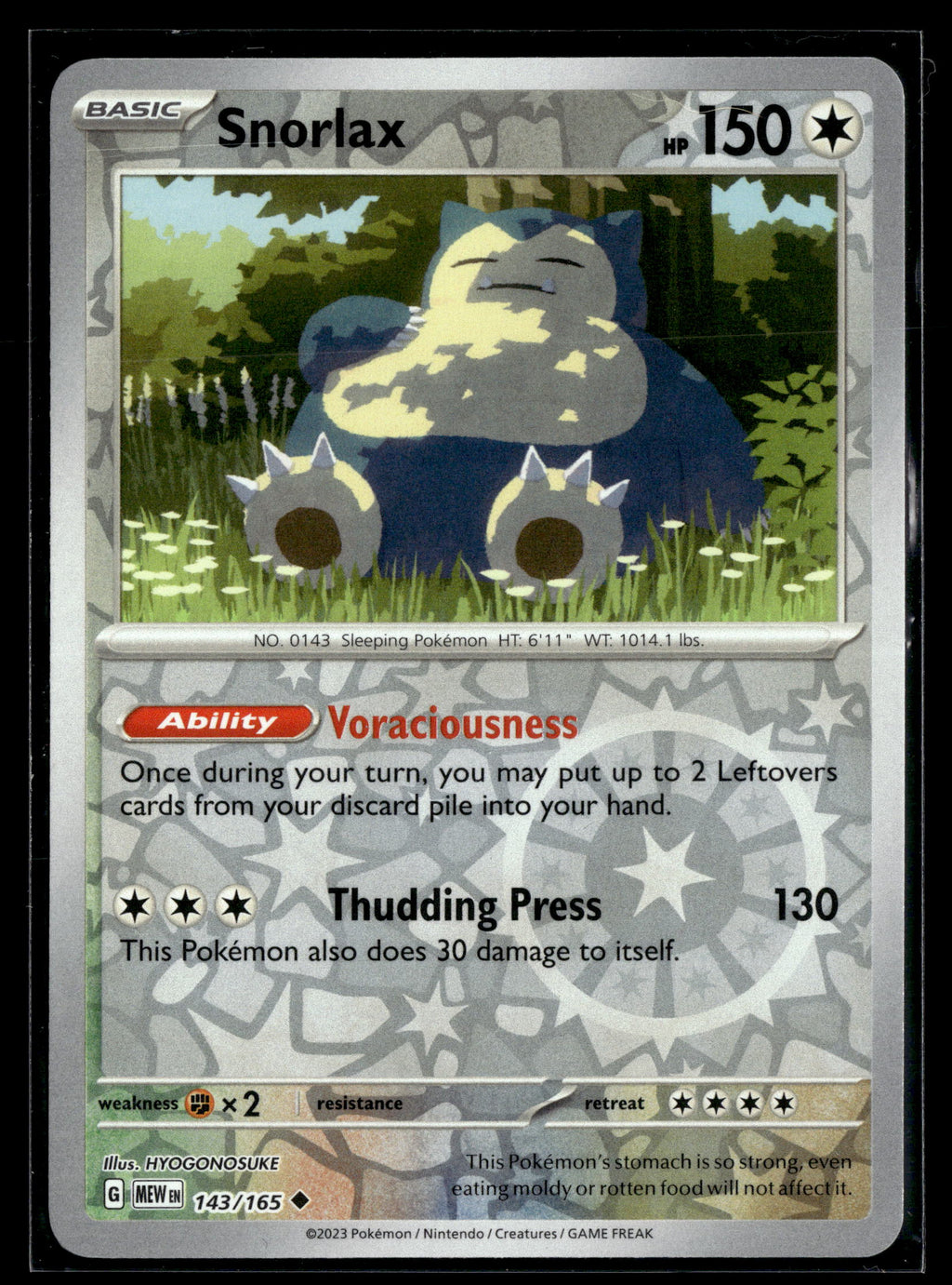 Pokémon tcg SV: Scarlet & Violet 151 #143/165 Snorlax