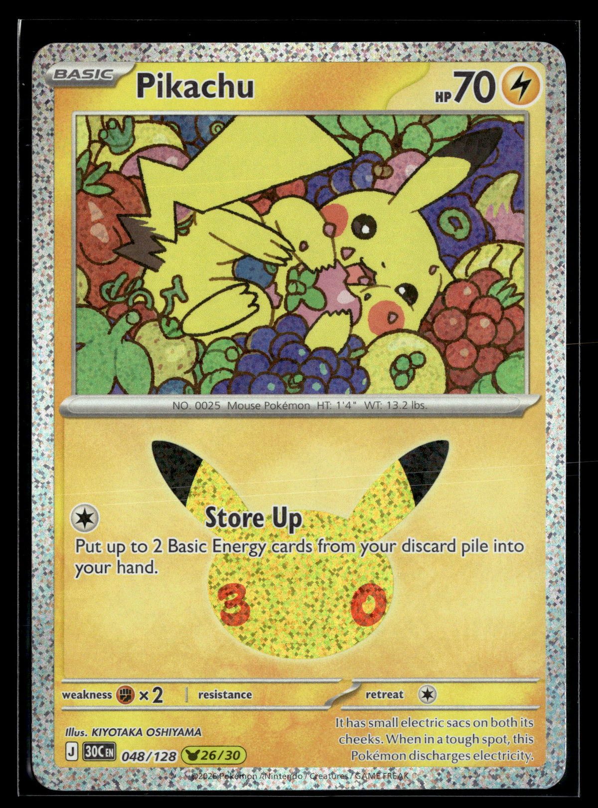 Pokemon tcg ME: 30th Celebration #048/128 Pikachu
