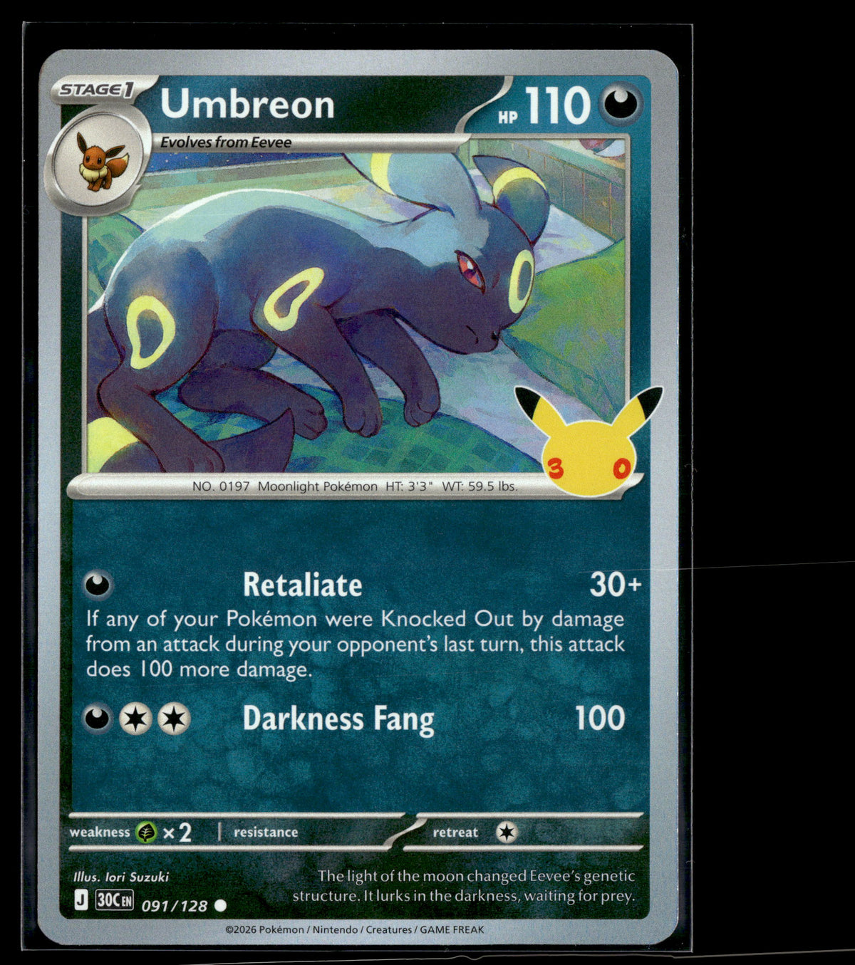 Pokemon tcg ME: 30th Celebration #091/128 Umbreon