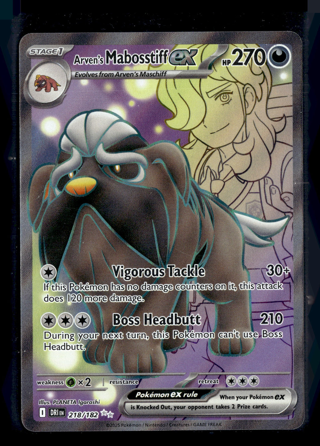 Pokemon tcg SV10: Destined Rivals #218/182 Arven's Mabosstiff ex