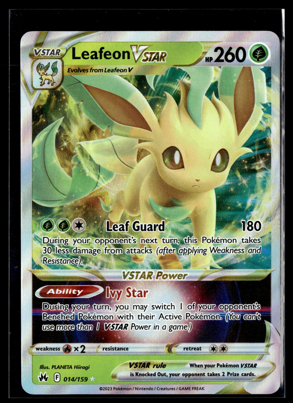 Pokemon tcg SWSH: Crown Zenith #014/159 Leafeon VSTAR