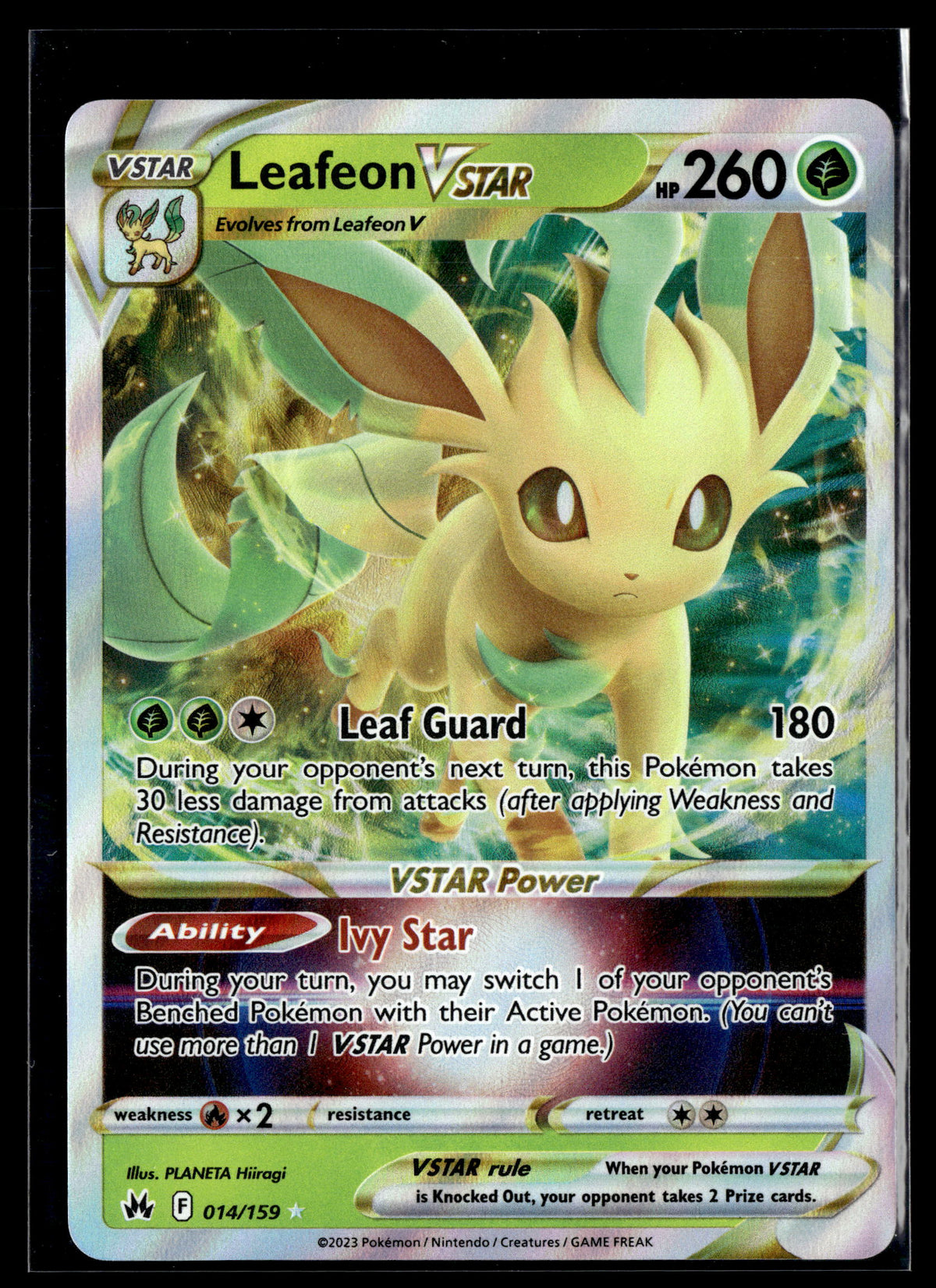 Pokemon tcg SWSH: Crown Zenith #014/159 Leafeon VSTAR