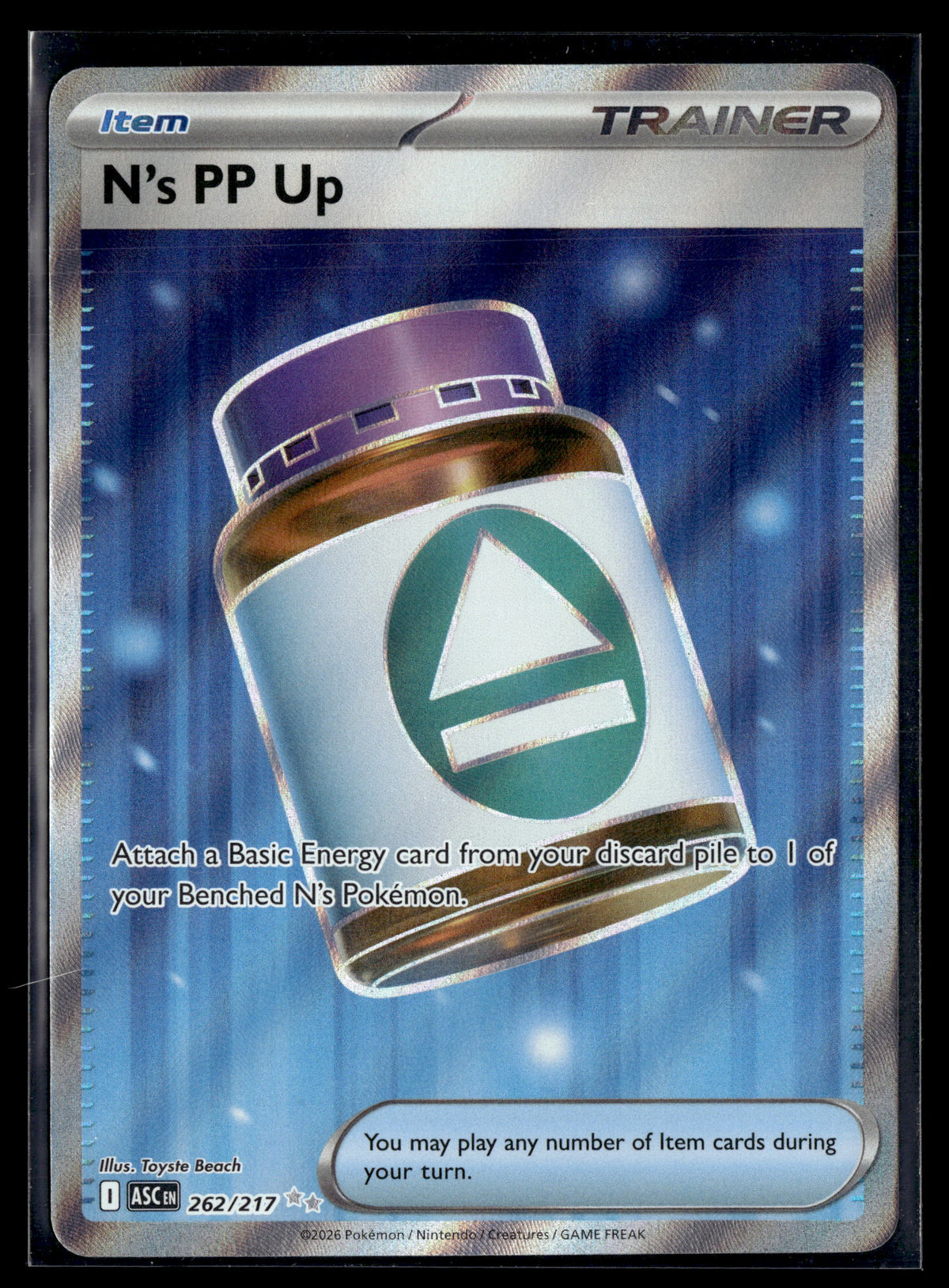 Pokemon tcg ME: Ascended Heroes #262/217 N's PP Up