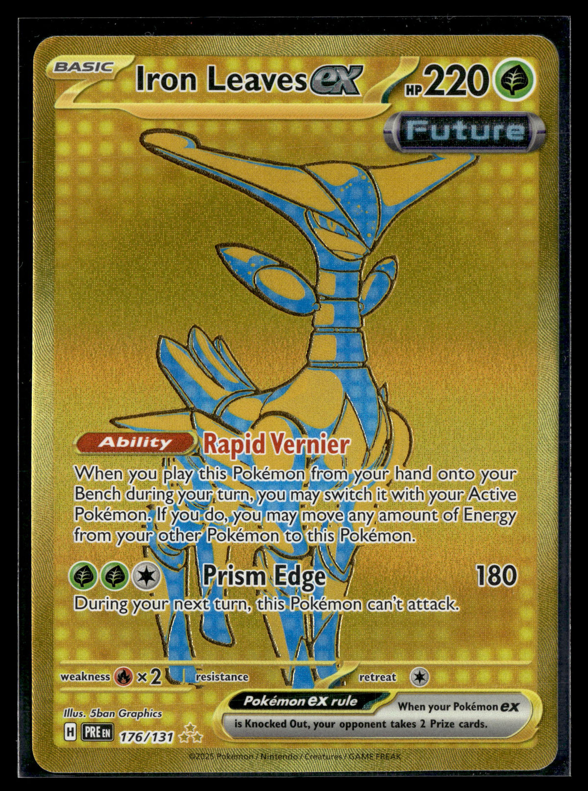Pokemon tcg SV: Prismatic Evolutions #176/131 Iron Leaves ex