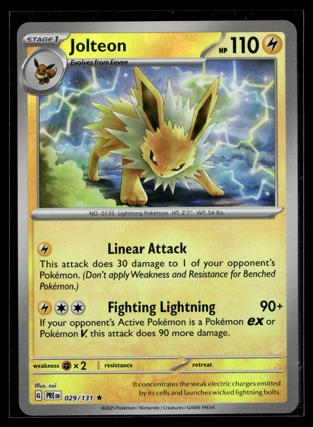 Pokemon tcg SV: Prismatic Evolutions #029/131 Jolteon (Poke Ball Pattern)
