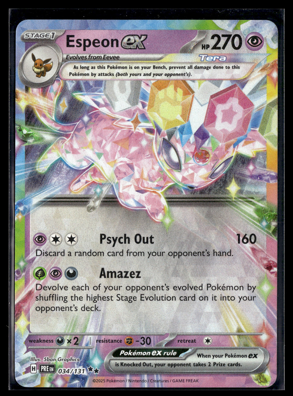 Pokemon tcg SV: Prismatic Evolutions #034/131 Espeon ex