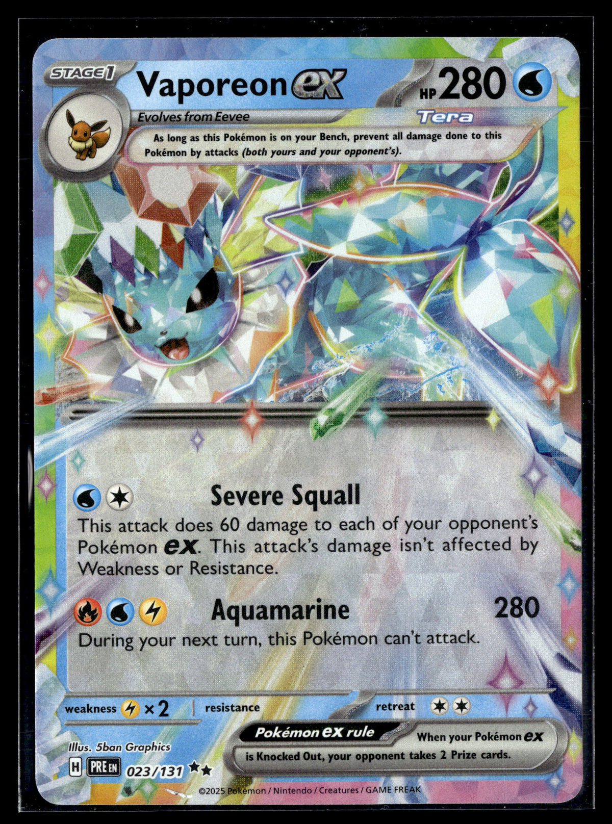 Pokemon tcg SV: Prismatic Evolutions #023/131 Vaporeon ex