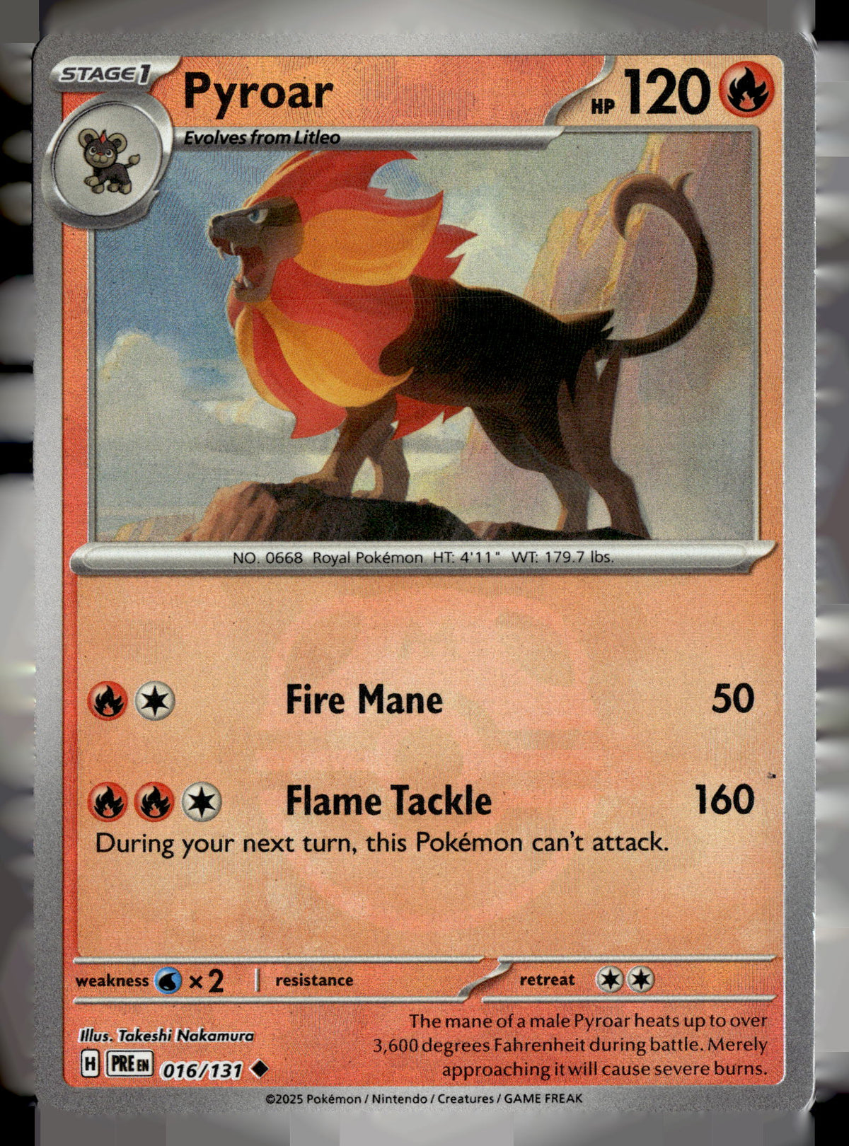 Pokemon tcg SV: Prismatic Evolutions #016/131 Pyroar (Master Ball Pattern)