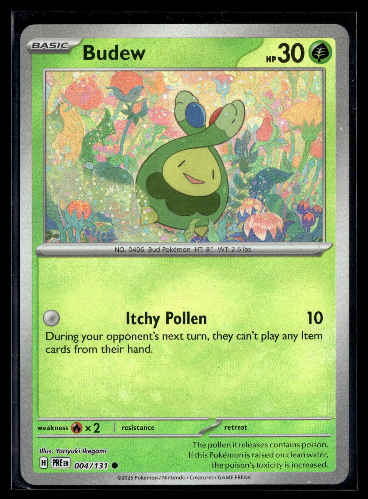 Pokemon tcg SV: Prismatic Evolutions #004/131 Budew (Master Ball Pattern)