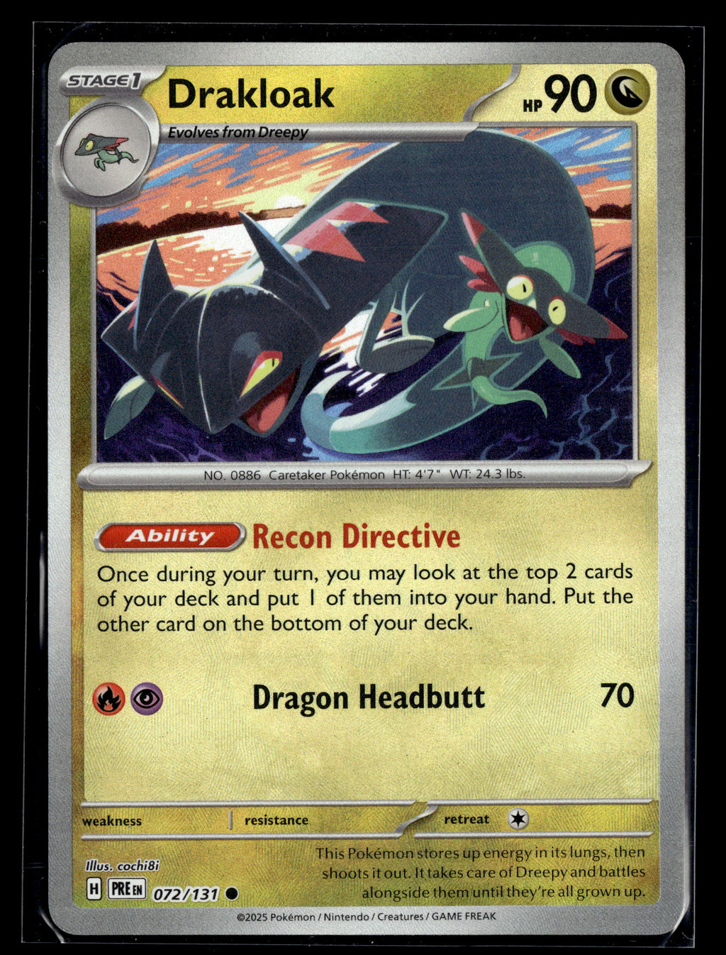 Pokemon tcg SV: Prismatic Evolutions #072/131 Drakloak (Master Ball Pattern)