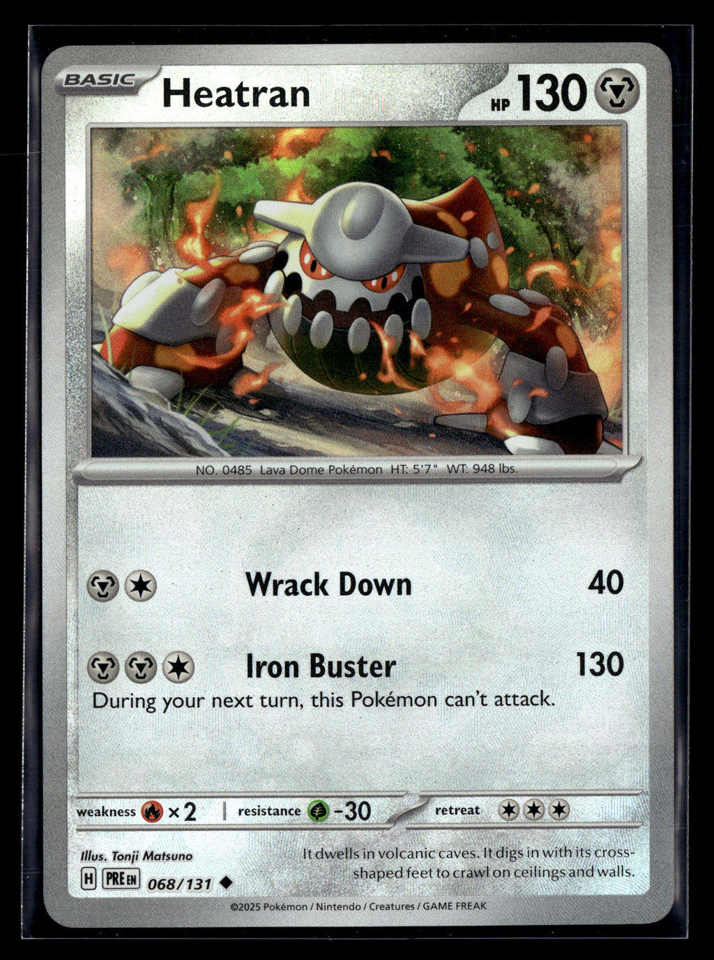 Pokemon tcg SV: Prismatic Evolutions #068/131 Heatran (Master Ball Pattern)