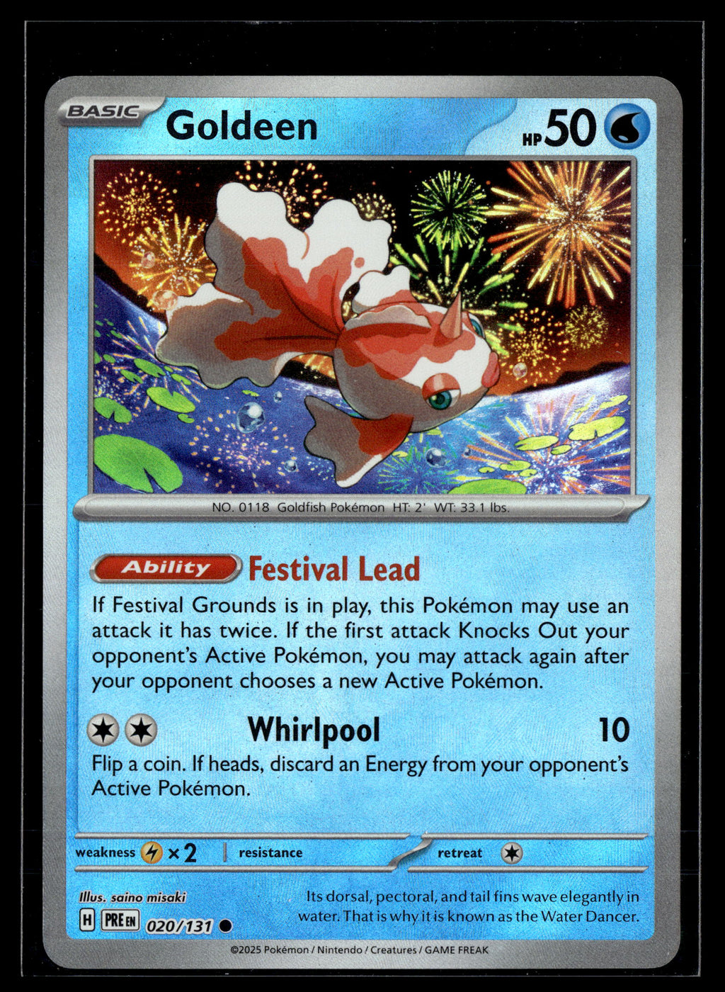 Pokemon tcg SV: Prismatic Evolutions #020/131 Goldeen (Master Ball Pattern)