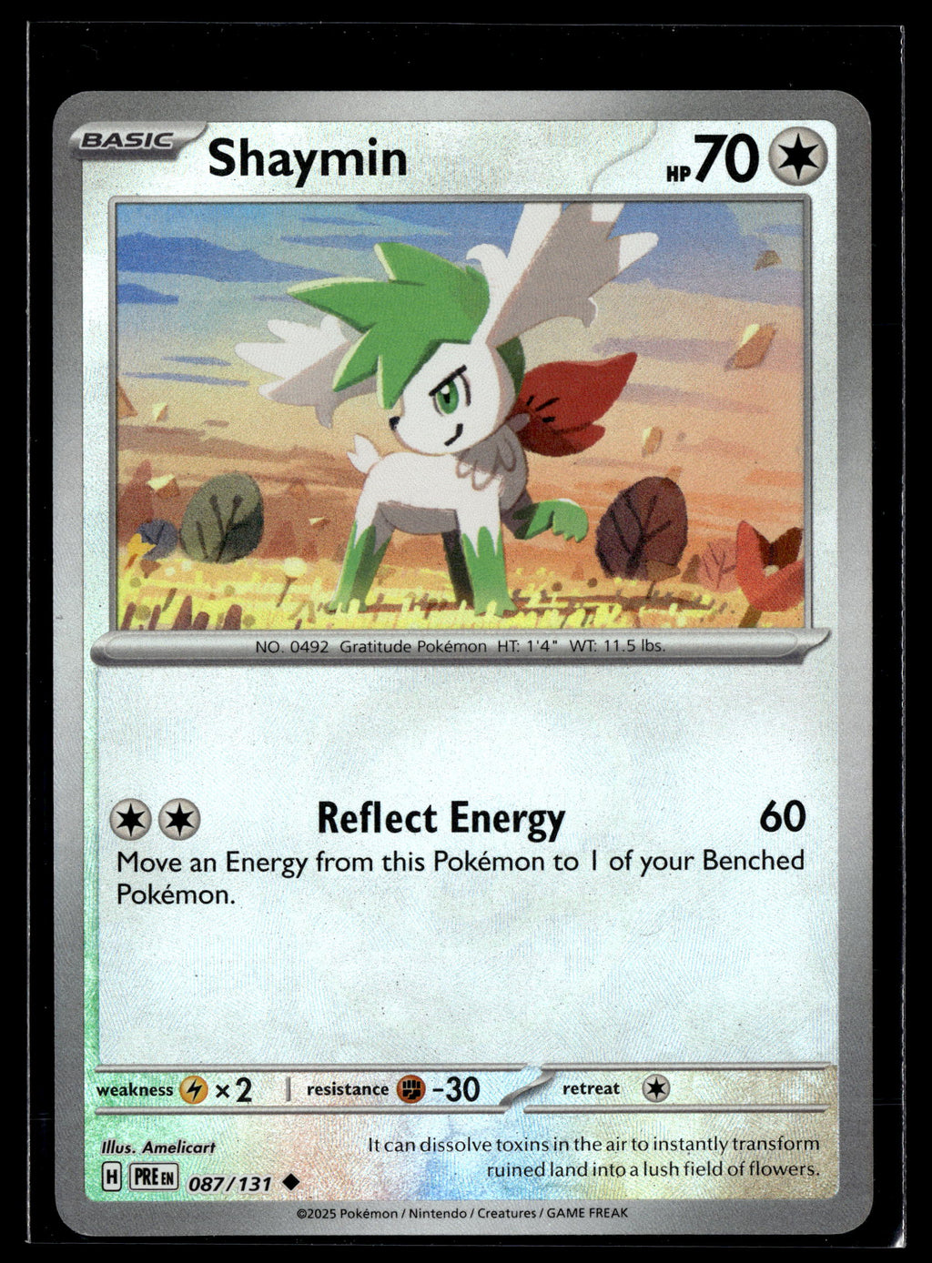 Pokemon tcg SV: Prismatic Evolutions #087/131 Shaymin (Master Ball Pattern)
