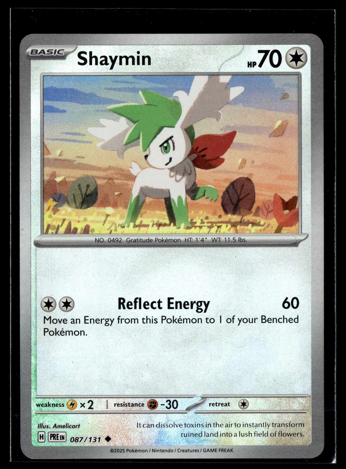 Pokemon tcg SV: Prismatic Evolutions #087/131 Shaymin (Master Ball Pattern)