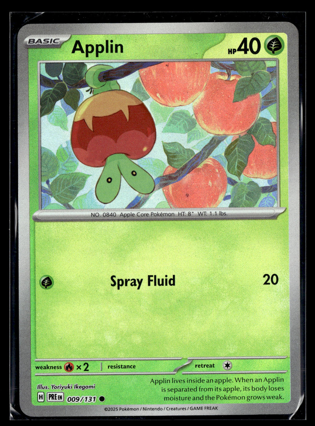 Pokemon tcg SV: Prismatic Evolutions #009/131 Applin (Master Ball Pattern)