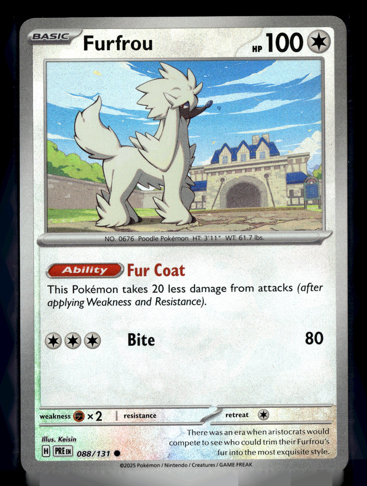 Pokemon tcg SV: Prismatic Evolutions #088/131 Furfrou (Master Ball Pattern)