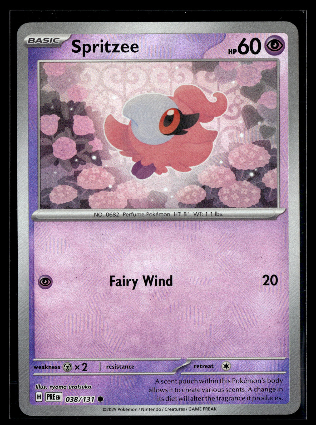 Pokemon tcg SV: Prismatic Evolutions #038/131 Spritzee (Master Ball Pattern)