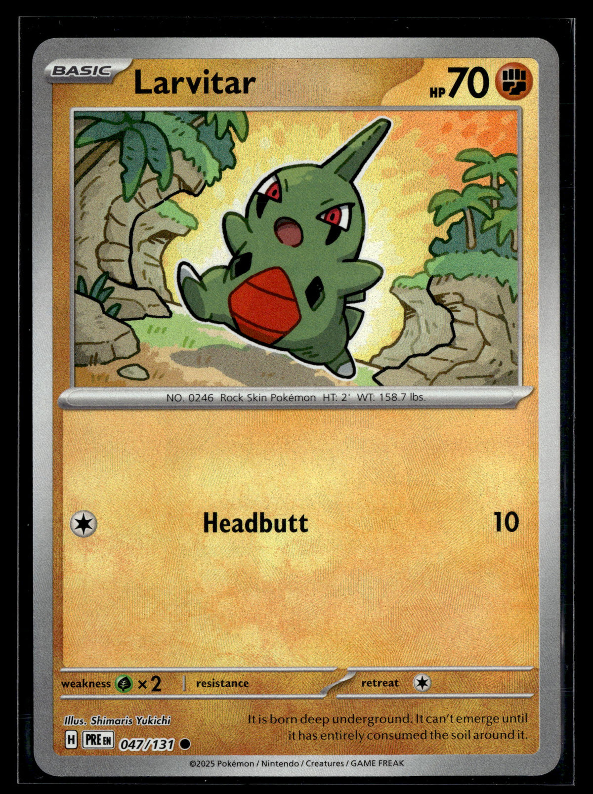 Pokemon tcg SV: Prismatic Evolutions #047/131 Larvitar (Master Ball Pattern)