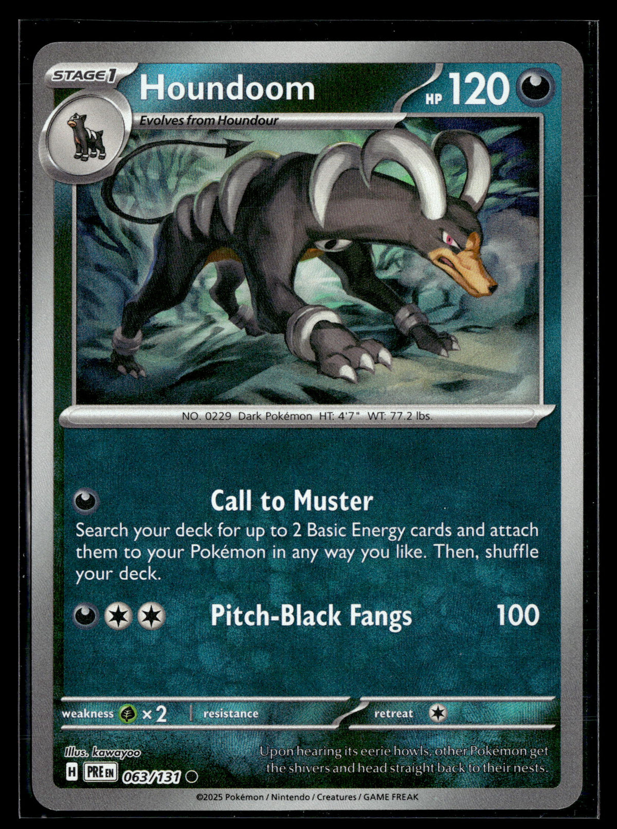 Pokemon tcg SV: Prismatic Evolutions #063/131 Houndoom (Master Ball Pattern)