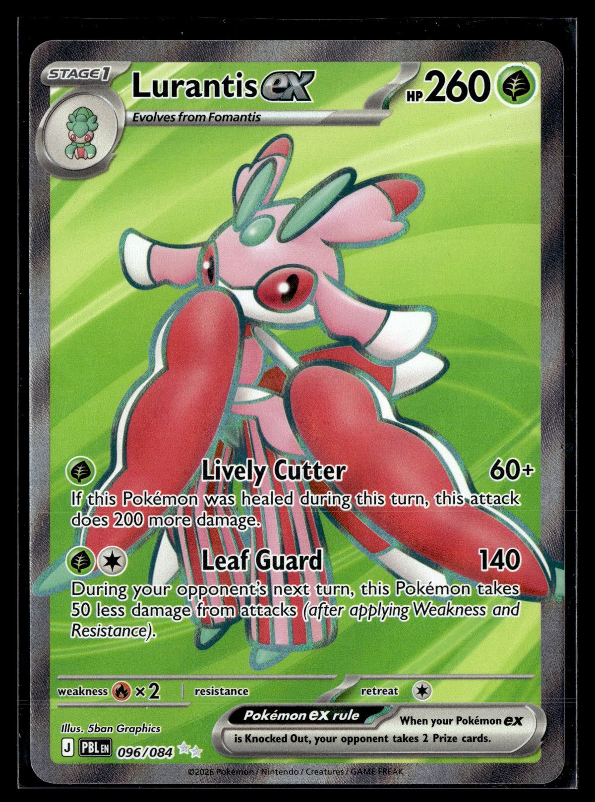 Pokemon tcg ME05: Pitch Black #096/084 Lurantis ex