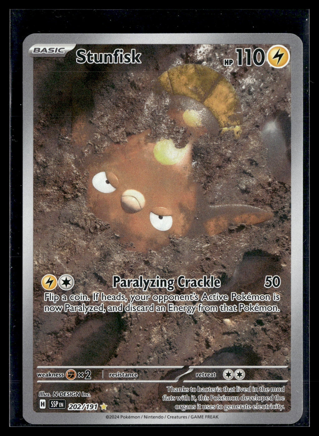 Pokemon tcg SV08: Surging Sparks #202/191 Stunfisk