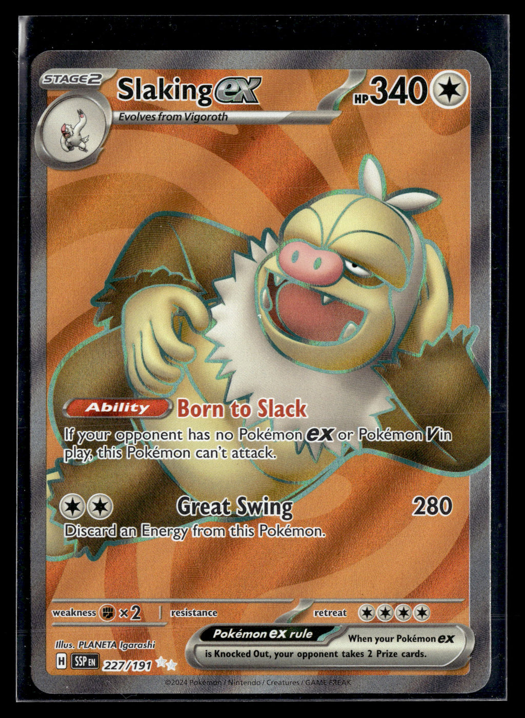 Pokemon tcg SV08: Surging Sparks #227/191 Slaking ex