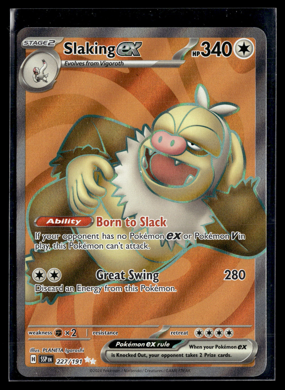 Pokemon tcg SV08: Surging Sparks #227/191 Slaking ex