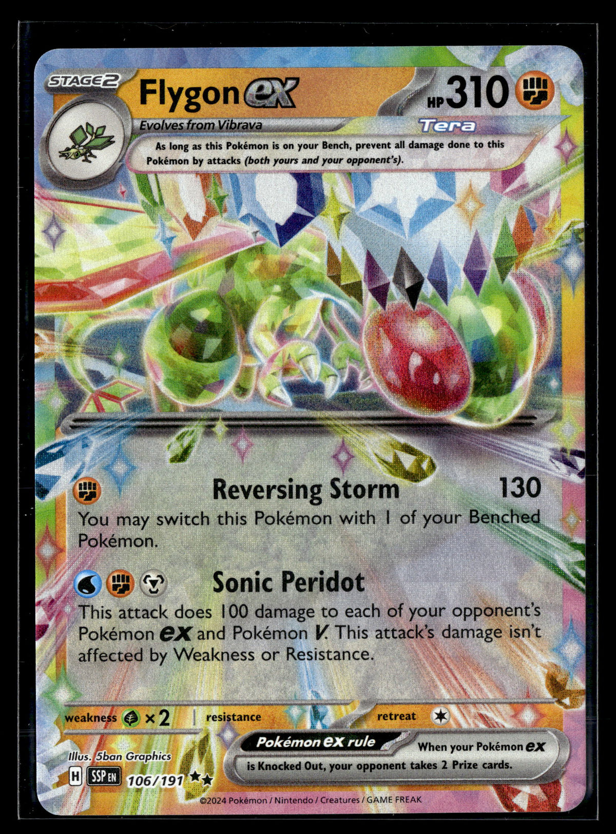 Pokemon tcg SV08: Surging Sparks #106/191 Flygon ex