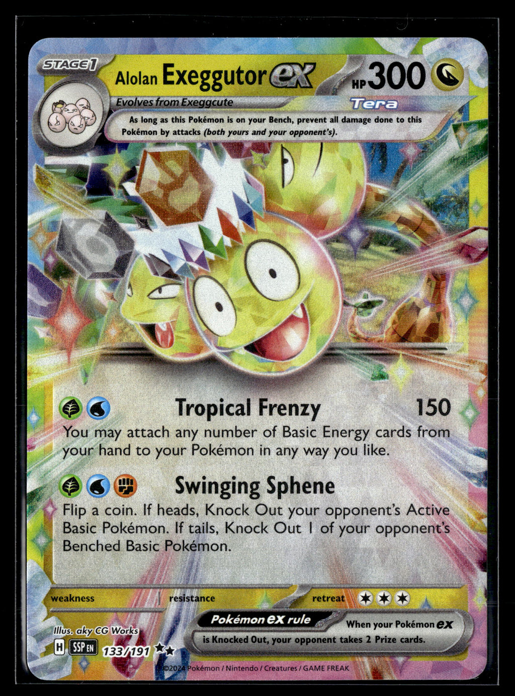 Pokemon tcg SV08: Surging Sparks #133/191 Alolan Exeggutor ex